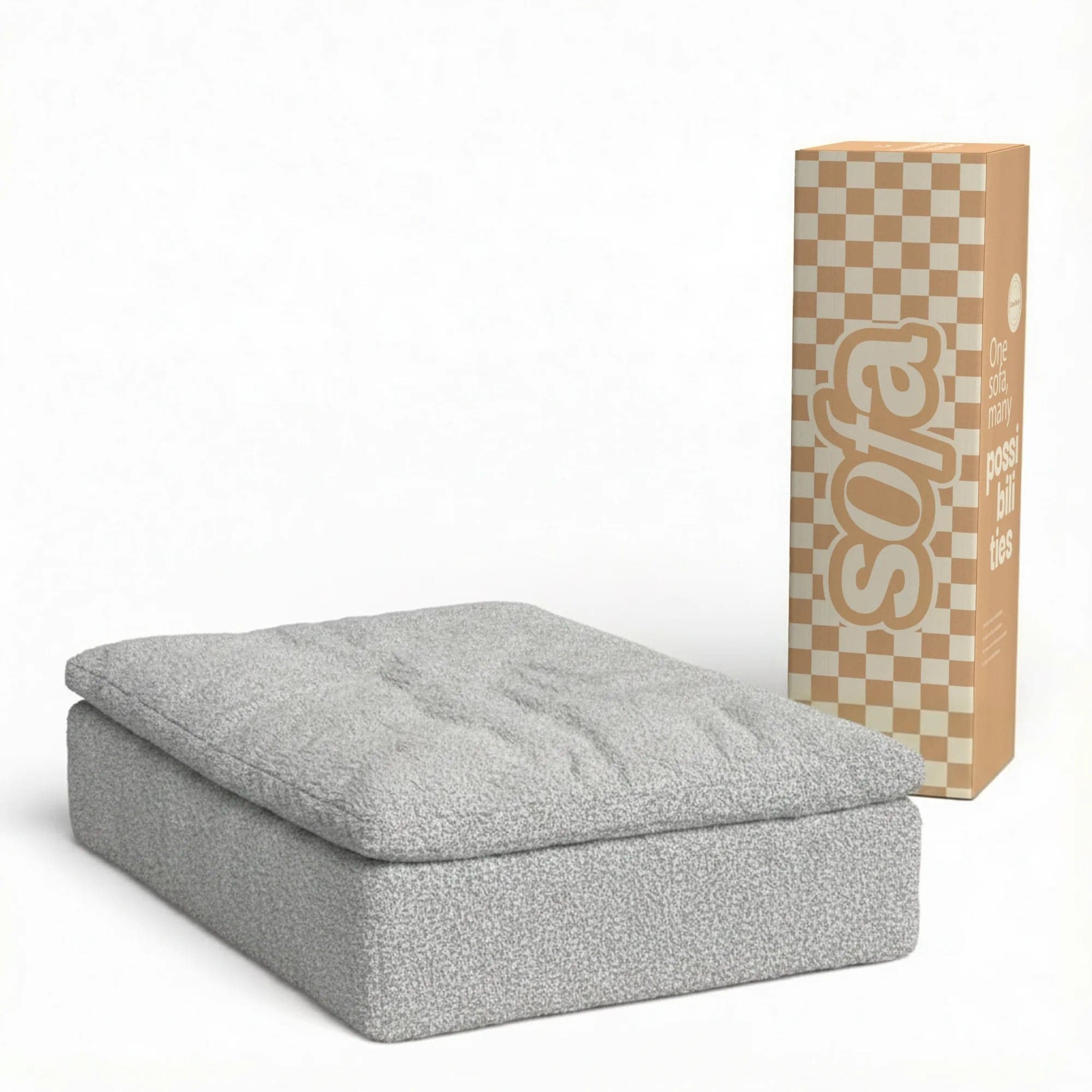 Apoio para o pé em Boucle - Sofá na Caixa Sienna - Cinza Granito