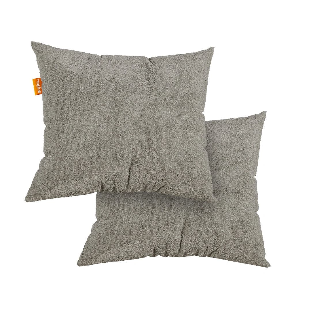 Kit 2 Almofada Tecido Bouclé - Cor Cinza- 45x45cm