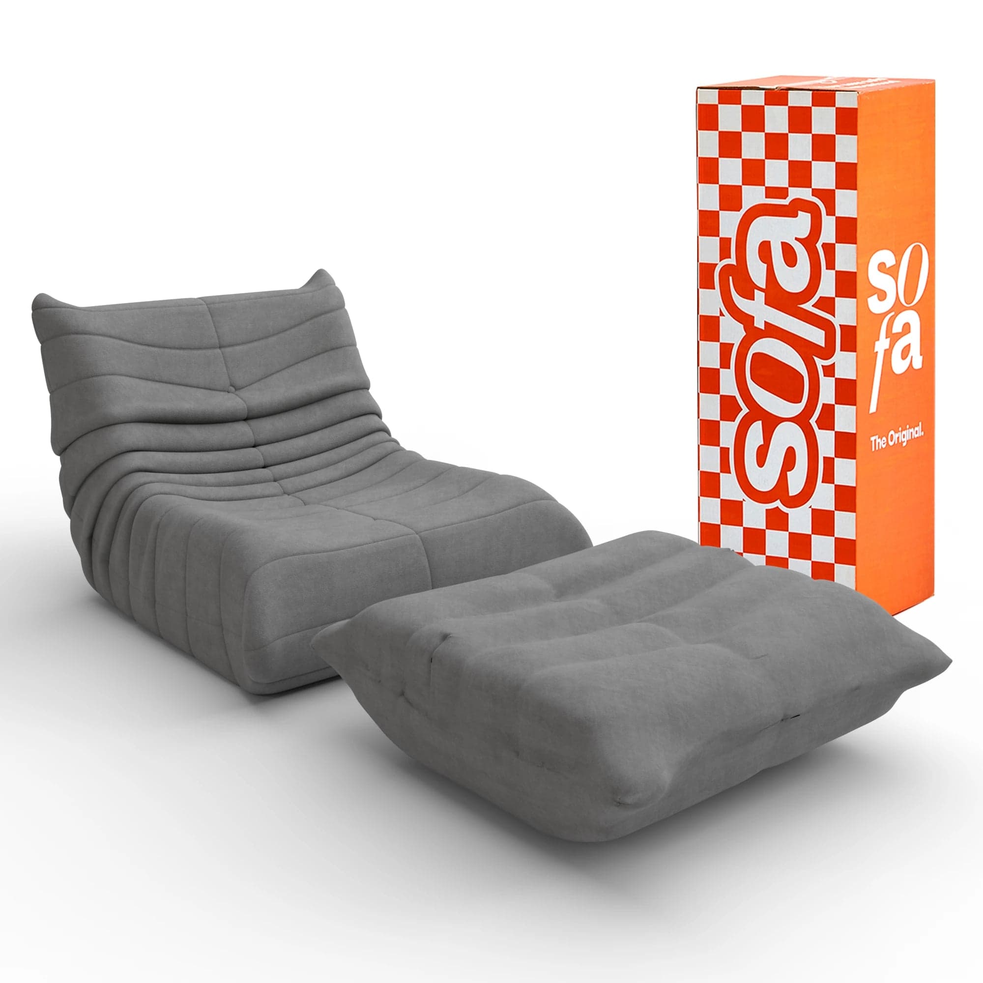 Kit Poltrona Design 1973 + Apoio para pés - Cinza