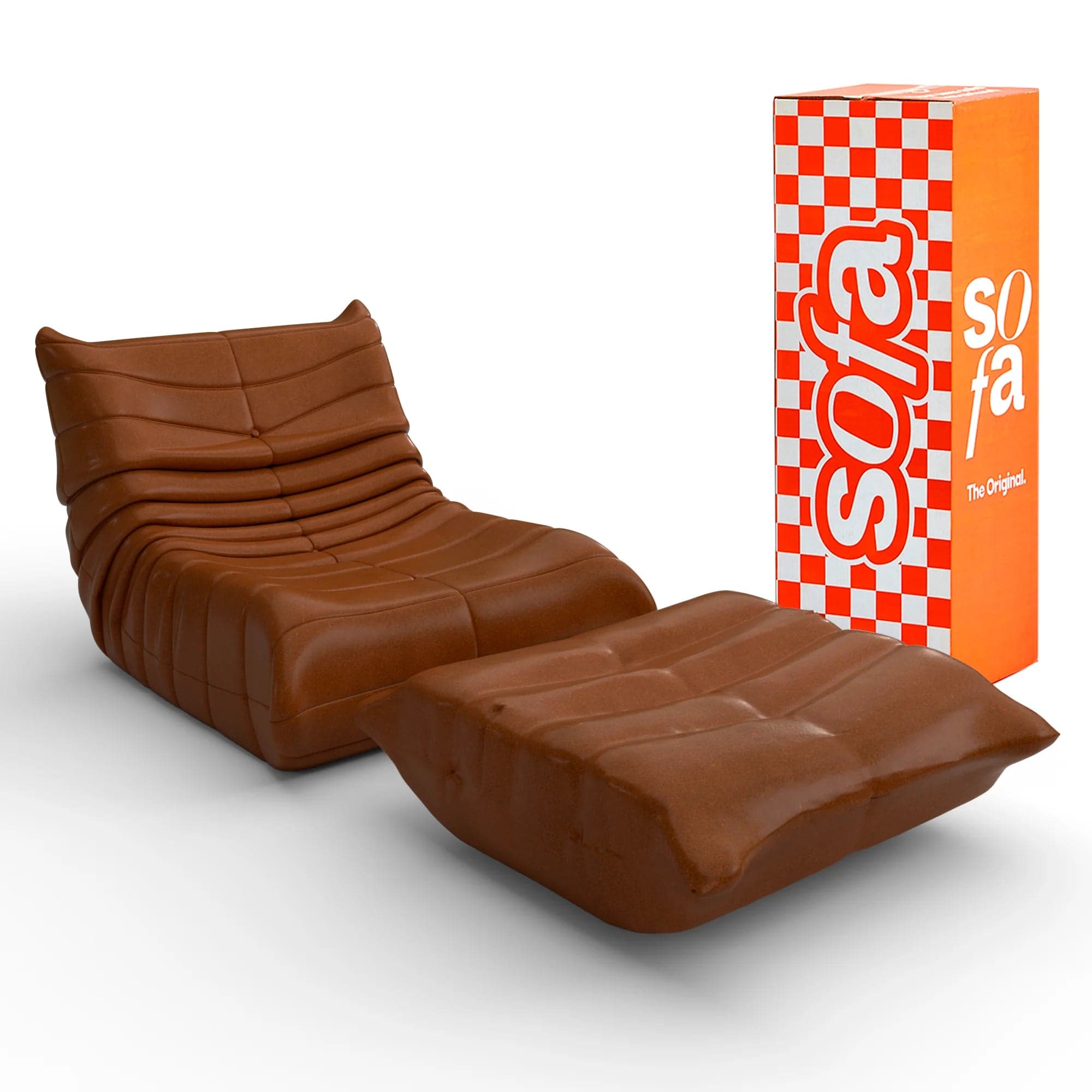 Kit Poltrona Design 1973 + Apoio para pés - Courino