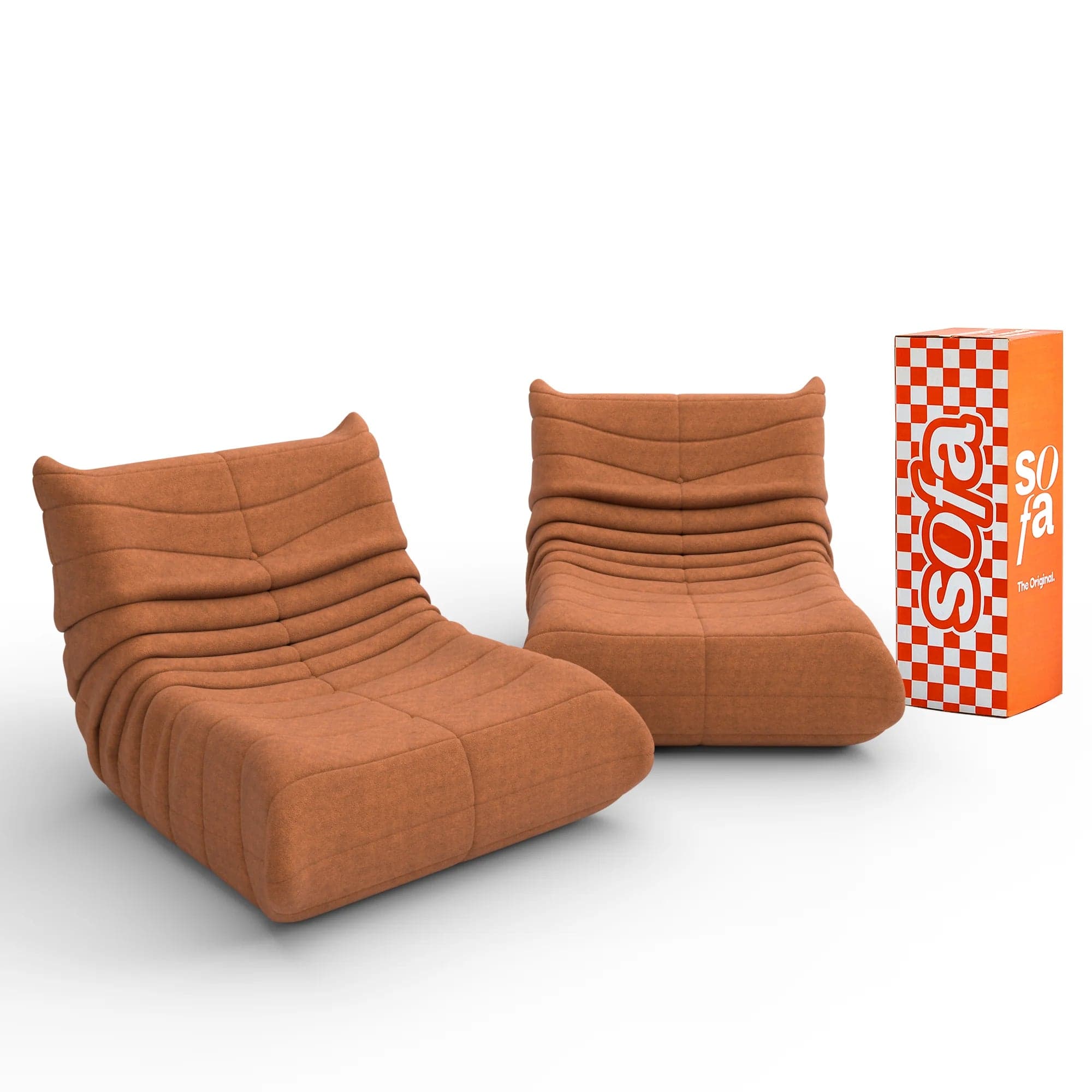 Poltrona Design 1973 Laranja 2 unidades Sofa na Caixa