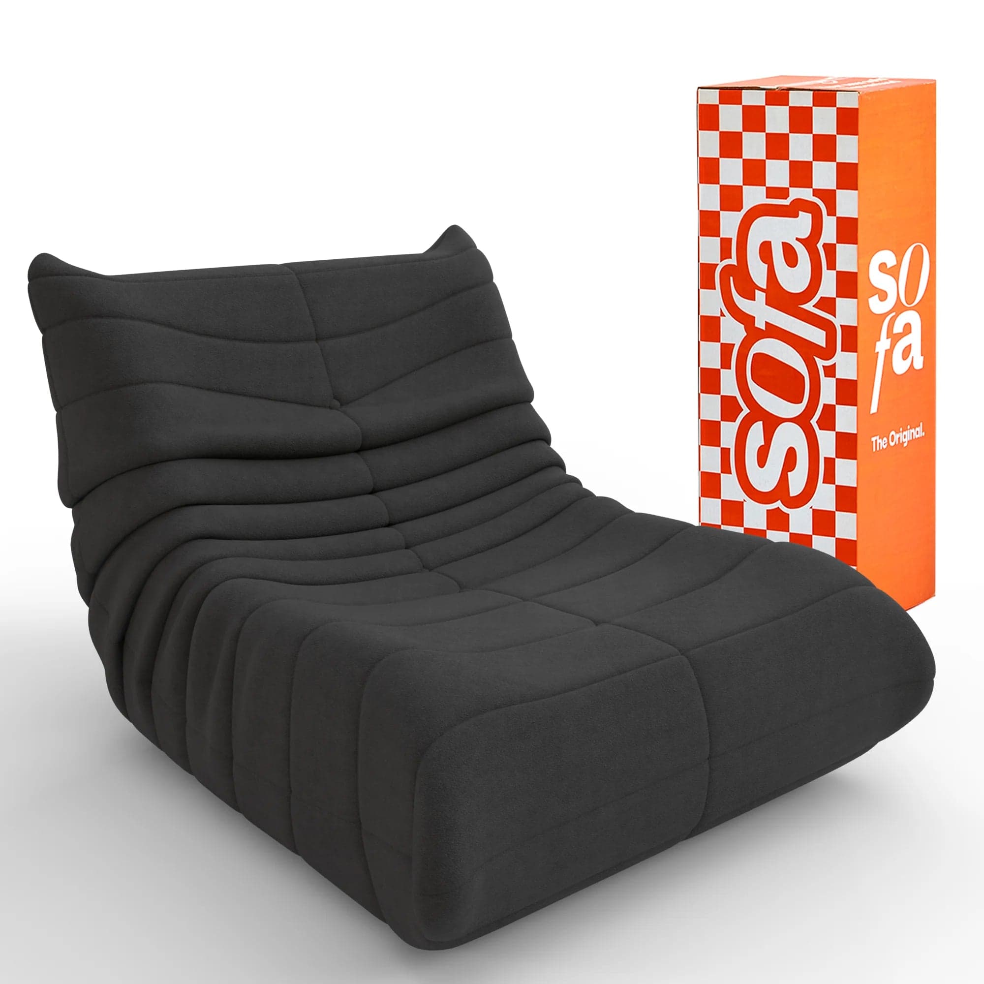 Poltrona Design 1973 Preto 1 unidade Sofá na Caixa