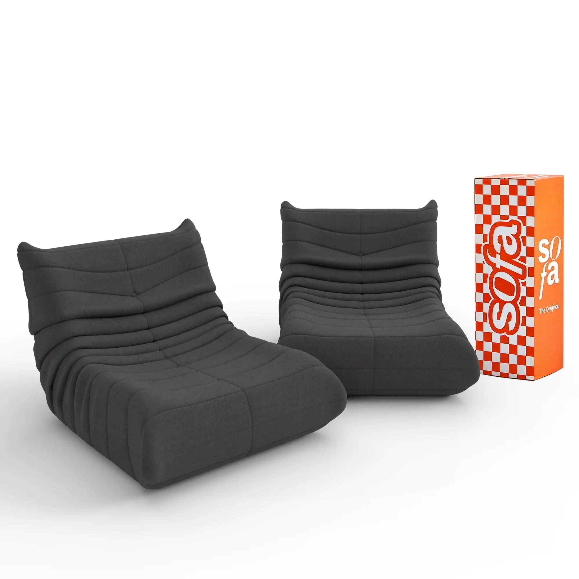 Poltrona Design 1973 Preto 2 unidades Sofá na Caixa