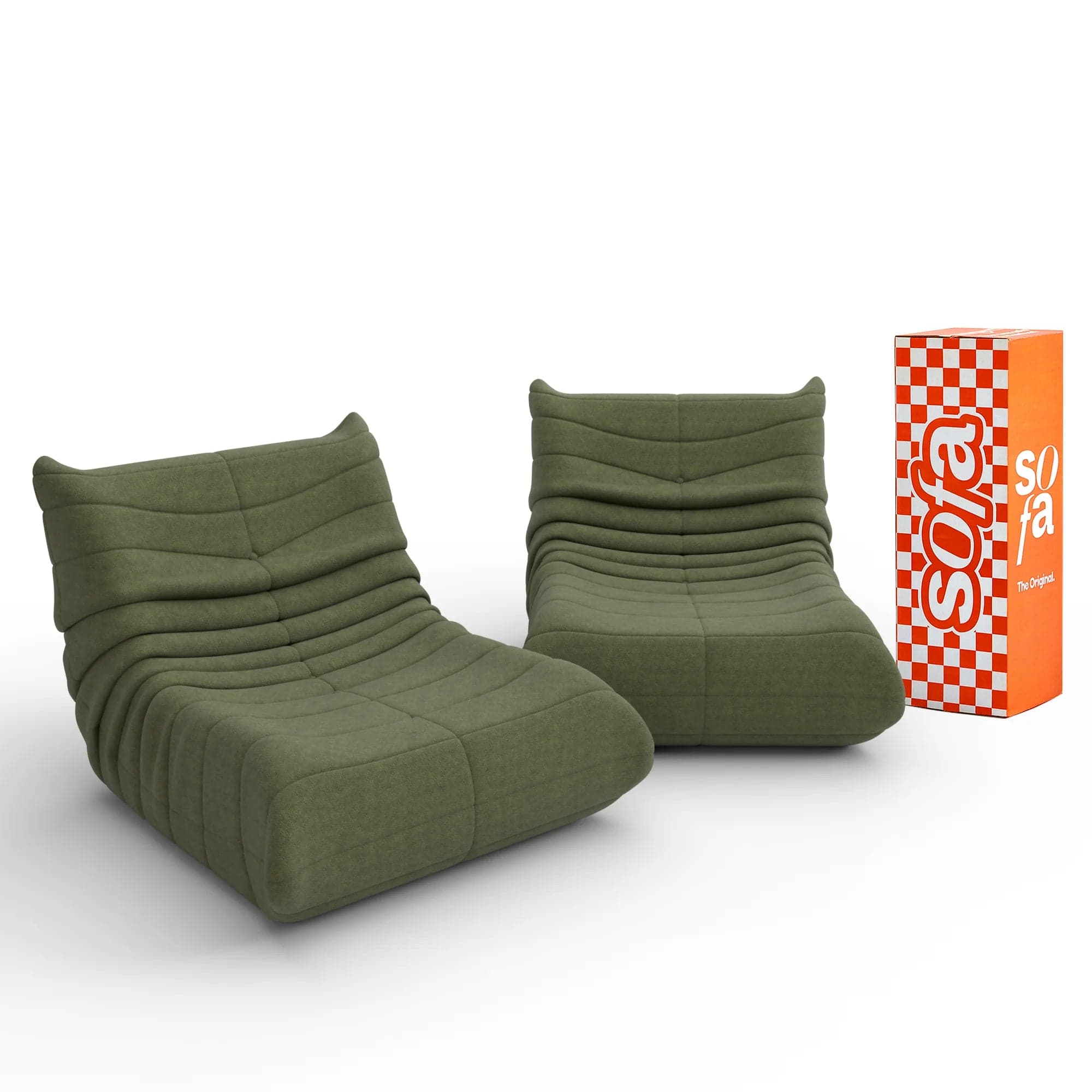 Poltrona Design 1973 Verde 2 unidades Sofá na Caixa