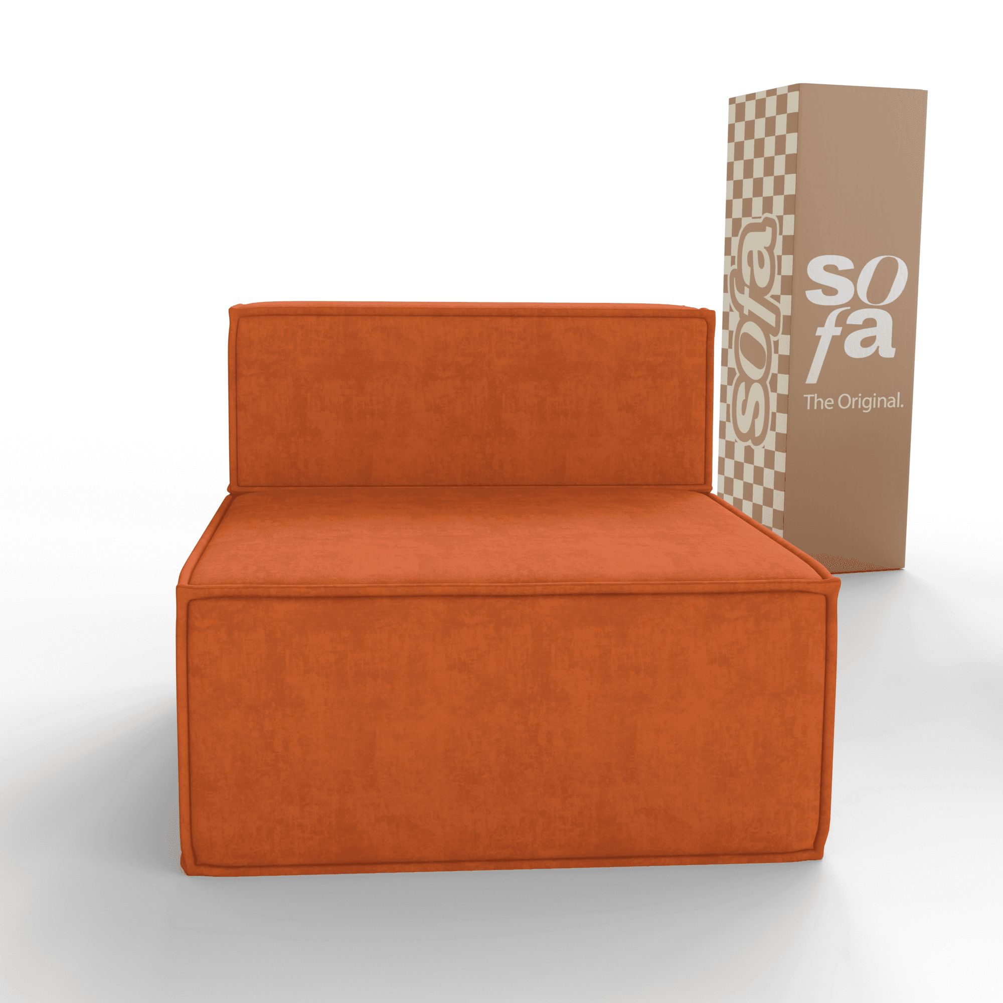 Sofá Modular Pelion 1 lugar Poltrona em Boucle - Laranja