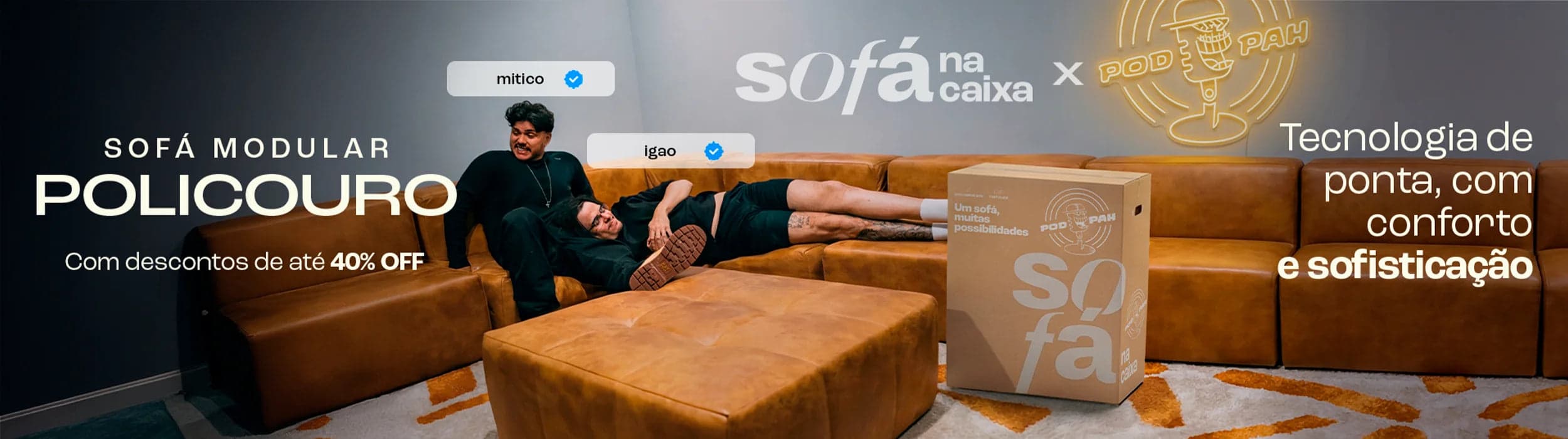 Sofá Poli-couro PodPah